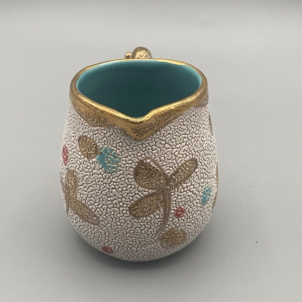 1960s Fratelli Fanciullacci Lava Pebble Glaze Italian Pottery Creamer Small Jug